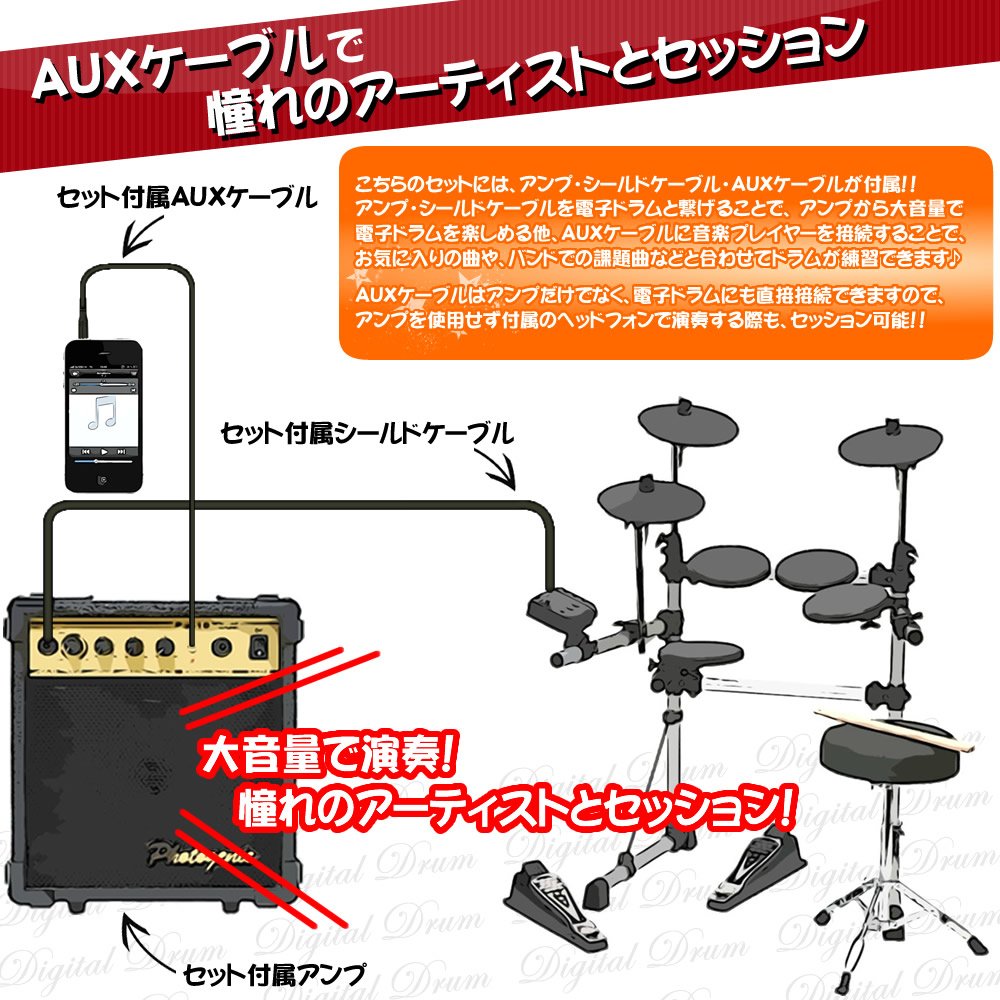 Amazon | MEDELI メデリ 電子ドラム DD-402KII DIY KIT サクラ楽器